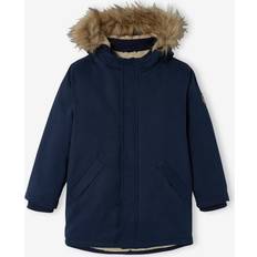 Vertbaudet Hooded Parka with Sherpa Lining - Blue Dark