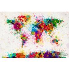 Close Up World Map Paint Drop Tompsett Weltkarte Poster