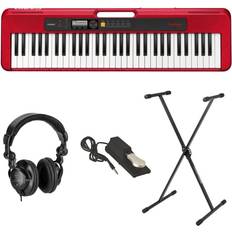 Rouge Claviers Casio CT-S200 61-Key Piano Style Portable Keyboard, Red with Accessories Kit