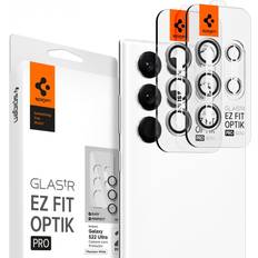 Näytönsuojat Spigen Samsung Galaxy S22 Ultra Kameran suoja GLAS.tR EZ Fit Optik Pro 2-pakkaus Phantom White