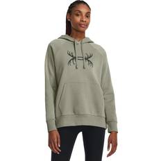 Hunting - Women Sweaters Under Armour Rival Graphic Long-Sleeve Hoodie for Ladies Grove Green/Colorado Sage