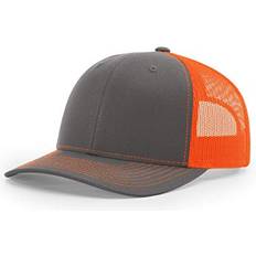 Richardson Unisex 112 Trucker Adjustable Snapback Baseball Cap - Charcoal/Neon Orange