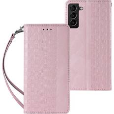 Magnet samsung galaxy s22 Hurtel Magnet Strap Case for Samsung Galaxy S22 S22 Plus wallet case mini lanyard pendant pink