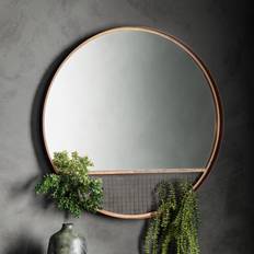 Gallery Direct Modern Round Mesh Brown Wall Mirror 80x80cm