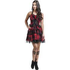 Tartan Gothic Dress - Black/Red