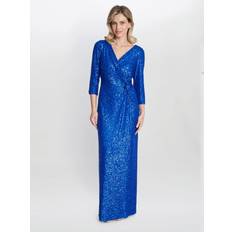 Nylon Dresses Gina Bacconi Jacynda Sequin Wrap Front Maxi Dress