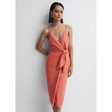 Reiss Esme Linen Tie Side Midi