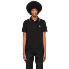 Stone Island Men Polo Shirts Stone Island Black Slim-Fit Polo