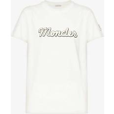 Moncler Damen Oberteile Moncler Womens White Logo-print Cotton-jersey T-shirt