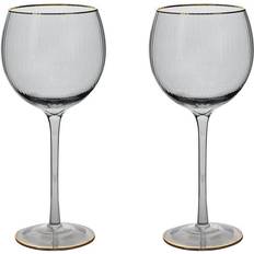 Gold Drink Glasses Hestia Set of 2 Grey Gin Rim Drink Glass 2pcs