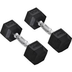 Gummi Hanteln Homcom Hexagon Dumbbells Set 2 x 4 Kg