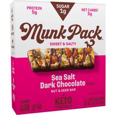 Munk Pack Munk Pack 1g Sugar Nut and Seed Bars Sea Salt Chocolate Box 4 Count 4 pcs