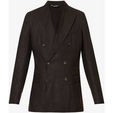 Kleding Dolce & Gabbana Double-breasted Linen Taormina Jacket Brown