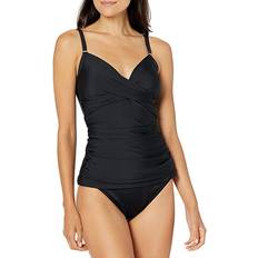 Calvin Klein Tankinis Calvin Klein Women's Standard Tankini Swimsuit with Adjustable Straps and Tummy Control, Black