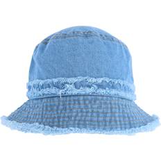 Denim - Women Hats David & Young Women's Distressed Denim Bucket Hat with Frayed Edges