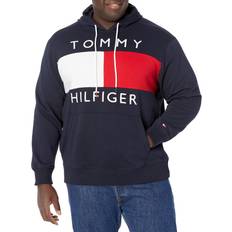 Tommy Hilfiger Men Sweaters Tommy Hilfiger Men's Big & Tall Quinn Drawstring Hoodie Sweatshirt Sky Captain Sky Captain