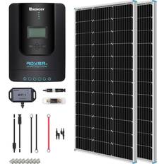 Renogy Renogy 200 Watt 12 Volt Solar Panel Premium Kit with 200W Monocrystalline Solar Panel 20A Rover MPPT Charge Controller Bluetooth Fuse Mounting Z Brackets Adaptor Kit Tray Cables, Off-Grid System