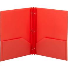 Binders & Folders Smead Poly Two-Pocket Folder, Three-Hole Punch Prong Fasteners, Letter