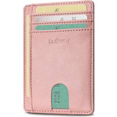 Card Cases Buffway Slim Minimalist Front Pocket RFID Blocking Leather Wallets - Lichee