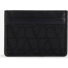 Valentino Garavani Nero Vlogo Brand-print Woven Cardholder