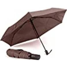 Umbrellas Vogue MAGIC EASY FOLD fällbart paraply automatisk vikning med automatisk öppning och stängning, 100% Eco Rpet tyg. med återvunna plastflaskor, Wind Proff Paraply med UV-skydd, Brun, Modern