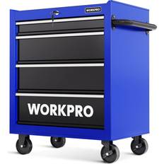 Tool Boxes WORKPRO 4-Drawer Tool Chest, 26-Inch Rolling Metal Tool Storage Cabinet w/ Casters,450 lbs Load Capacity Steel in Black/Blue/Gray Wayfair Black/Blue/Gray