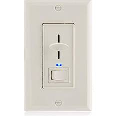 Blue Wall Dimmers Maxxima Maxxima Dimmer Electrical Light Switch with Blue Indicator Light, LED Compatible, 3-Way/Single Pole, 600 Watt max, Wall Plate Included, Almond