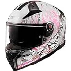 Motorcycle Equipment LS2 Vector II Darkflo Full Face Helmet - White/Pink