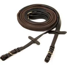 Rubber Reins Schockemöhle Rubber reins with buckles, Reins Dark Brown/Silver unisex