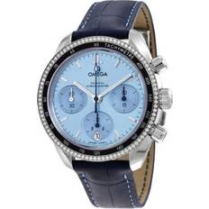 Omega Unisex Armbandsur Omega 324.38.38.50.03.001 Speedmaster Chronograph 38Mm Blå/Läder