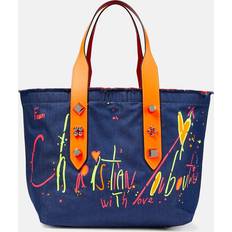 Damen - Textil Tragetaschen Christian Louboutin Tote Frangibus Medium aus Denim blau Einheitsgröße