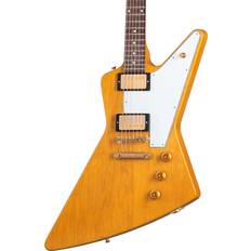 Gibson White Electric Guitars Gibson Gibson Custom 1958 Korina Explorer White Pickguard Electric Guitar Natural