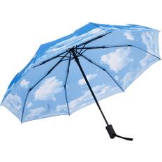 SY Compact Travel umbrella windproof auto open close unbreakable umbrellas fibreglass blue