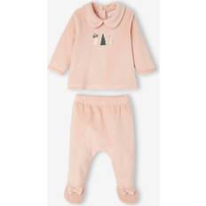 Pink Jumpsuits Children's Clothing Vertbaudet Weihnachtlicher Baby Samt-Schlafanzug Oeko-Tex rosa