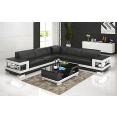 Leder Wandregale Ledersofa couch wohnlandschaft garnitur Wandregal