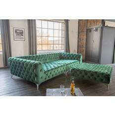 Kawola Set Big Sofa Polsterhocker NARLA Chesterfield Velvet