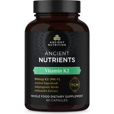 Ancient Nutrition Nutrition Vitamin K2 Supplement, K2-90mcg K2, Adaptogenic Enzyme 60