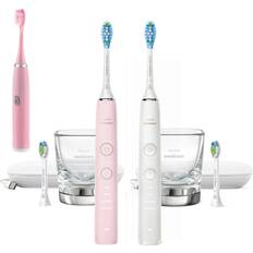 Philips Electric Toothbrushes & Irrigators Philips PHILIPS Sonicare DiamondClean 9000 Connected Rechargeable Electric Power Toothbrush, 2-Pack, Pink White Bluetooth, 3 Intensities, 2 Weeks Operating time, Charging Travel Case BROAG Toothbrush