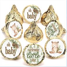 Party Supplies Woodland Bear Baby Shower Favor Stickers 180 Labels