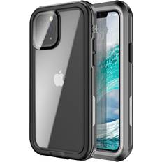 MAULUND iPhone 12 Mini Vandtæt Håndværker Cover m. skærmbeskyttelse Gennemsigtig Sort