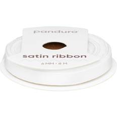 Panduro Hobby Vitt satinband – 6 mm brett och 8 meter långt