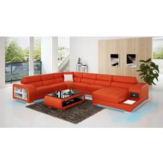 Leder Regale Ledersofa couch wohnlandschaft garnitur Wandregal