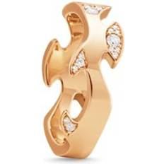 Rose Gold Rings Georg Jensen Fusion 18ct Rose Gold Diamond Pave Centre Ring