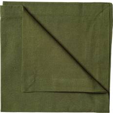 Lin Chiffons & Tissus Linum Robert Lot de 4 Vert Olive Foncé Serviette en Tissu Vert (45x45cm)