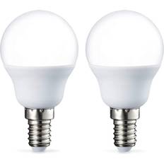 Amazon Basics Basics LED E14 Small Edison Screw Golf Ball P45 Bulb, 5.5W equivalent to 40W Warm White- Pack of 2