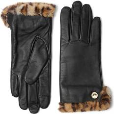 Leopard - Women Gloves & Mittens Lauren Ralph Lauren Women's Plush Lined Leather Gloves Leopard, Black Leopard/Black