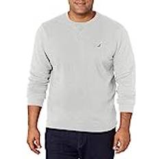 Nautica Men Jumpers Nautica Men's Basic Crew Neck Fleece Sweatshirt, Grey Heather