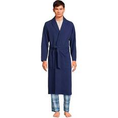 Lands' End Men Robes Lands' End Men's Cozy Shawl-Collar Waffle-Weave Robe, Medium, Blue