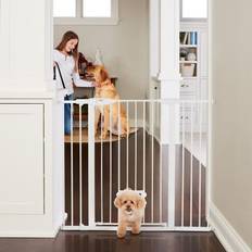 MyPet Extra Tall & Wide Walk Thru Easypass Cat & Dog Gate, White