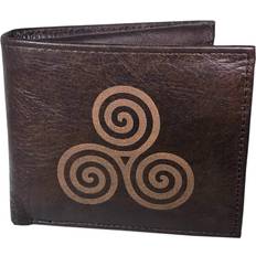 Card Cases Leather Wallet for Men, Celtic Spiral 100% Real Leather